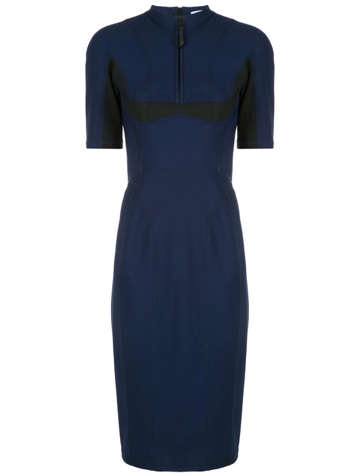 Mugler Scuba Robe Mid-length Dress - Blue