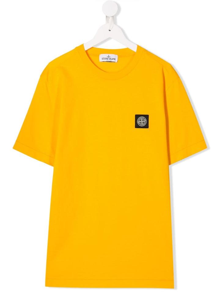 Stone Island Junior Teen Logo Patch T-shirt - Yellow