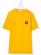 Stone Island Junior Teen Logo Patch T-shirt - Yellow