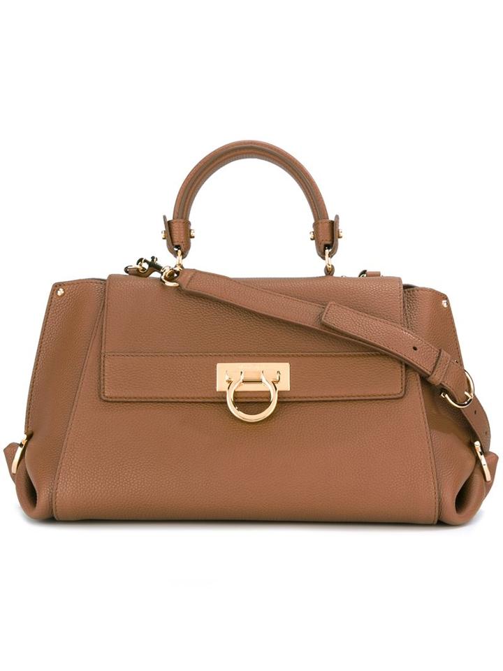 Salvatore Ferragamo Medium 'sofia' Tote, Women's, Brown