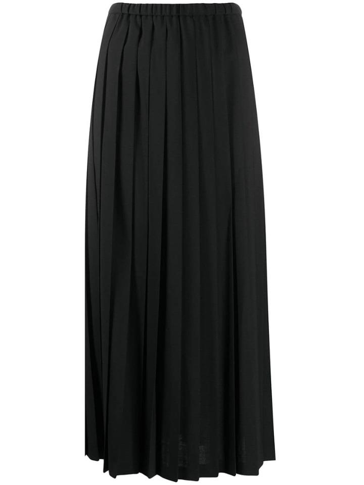 Junya Watanabe Pleated Midi Skirt - Black