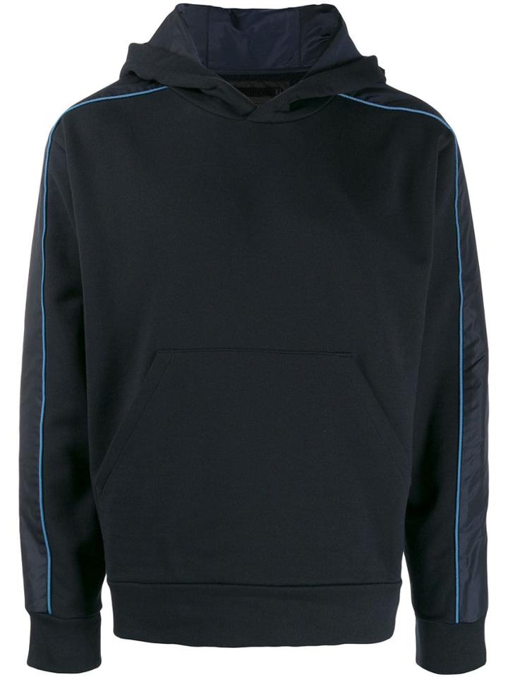 Prada Contrasting Sleeves And Hood Sweater - Blue