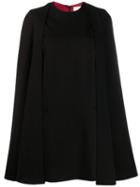 Sara Battaglia Cape Sleeve Dress - Black