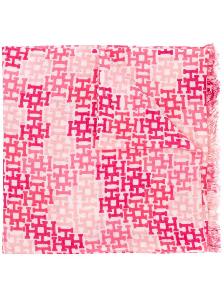 Hemisphere Woven Monogram Scarf - Pink & Purple