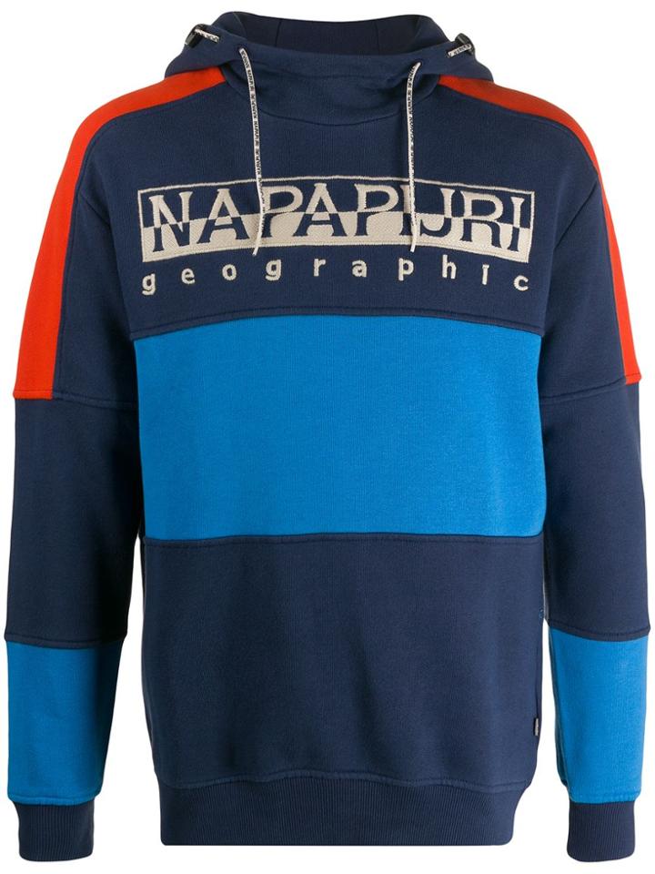 Napapijri Biri Panelled Hoodie - Blue
