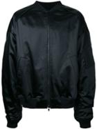 Juun.j Slogan Back Bomber Jacket, Men's, Size: 48, Black, Cotton/acetate/polyester