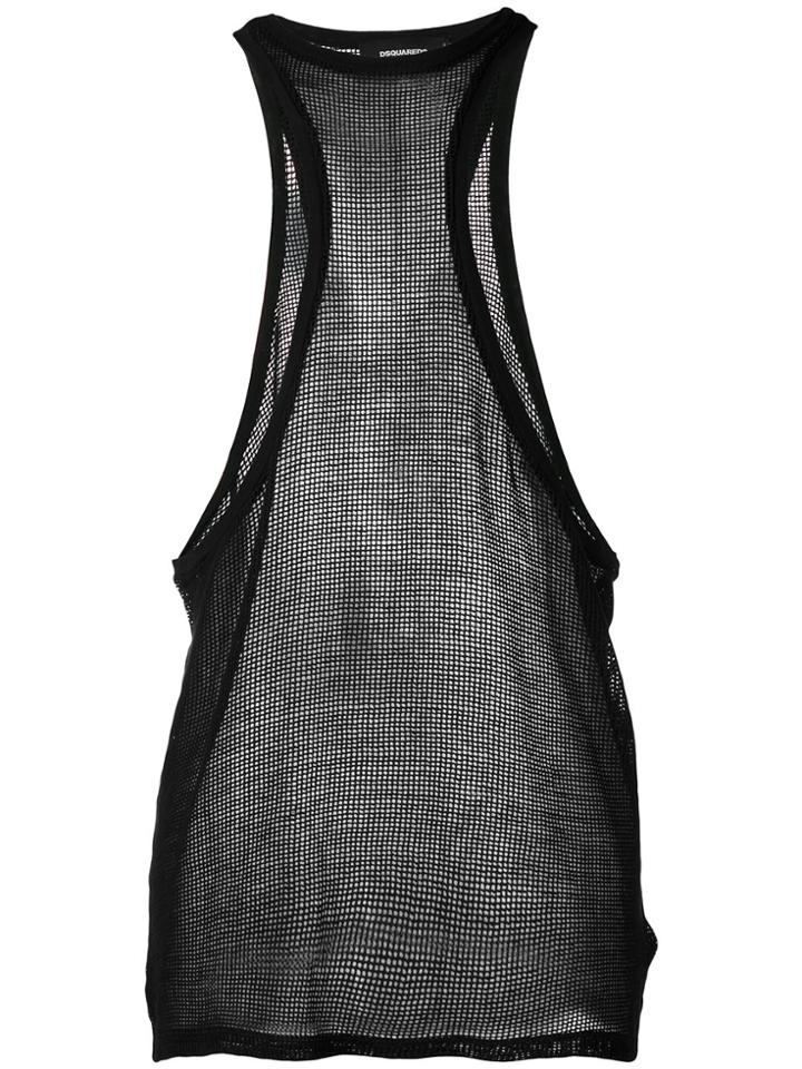Dsquared2 Reversed Racer Back Tank Top - Black