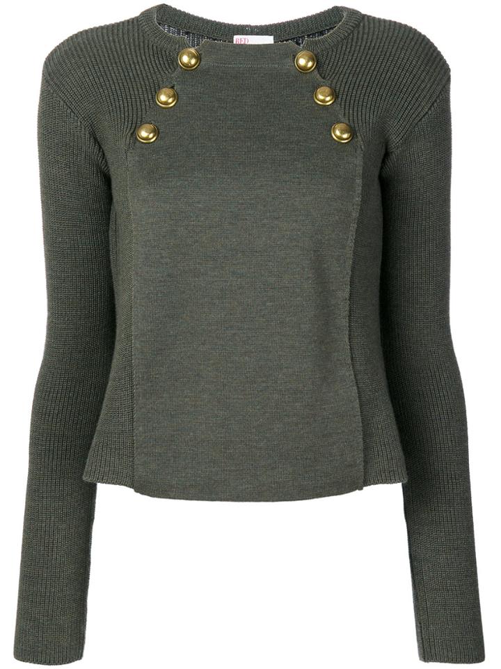 Red Valentino Button Embellished Jumper - Green
