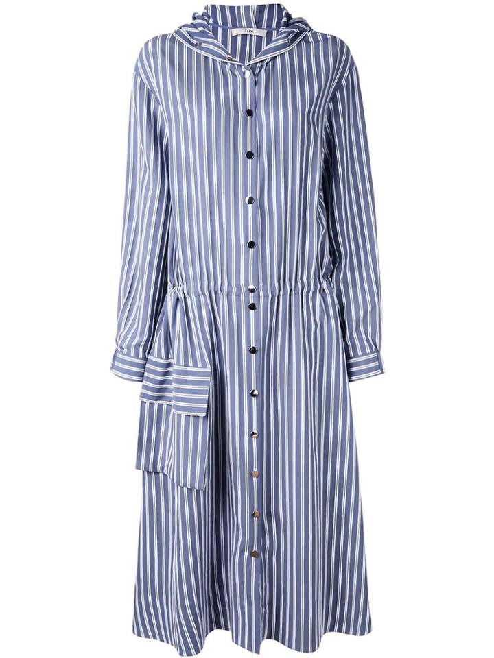 Tibi Viscose Twill Anorak Maxi Dress - Blue
