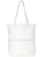 Cityshop Logo Tote, Women's, White, Cotton