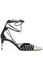 Alexander Mcqueen Self-tie Ankle Sandals - Black