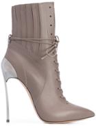 Casadei Techno Blade Lace-up Booties - Grey
