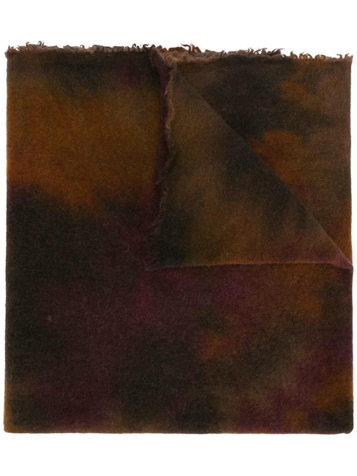 Faliero Sarti Frayed Bleach Effect Scarf - Brown