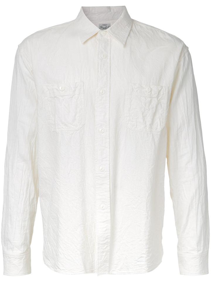 Gold Long Sleeve Work Shirt, Men's, Size: Medium, White, Cotton