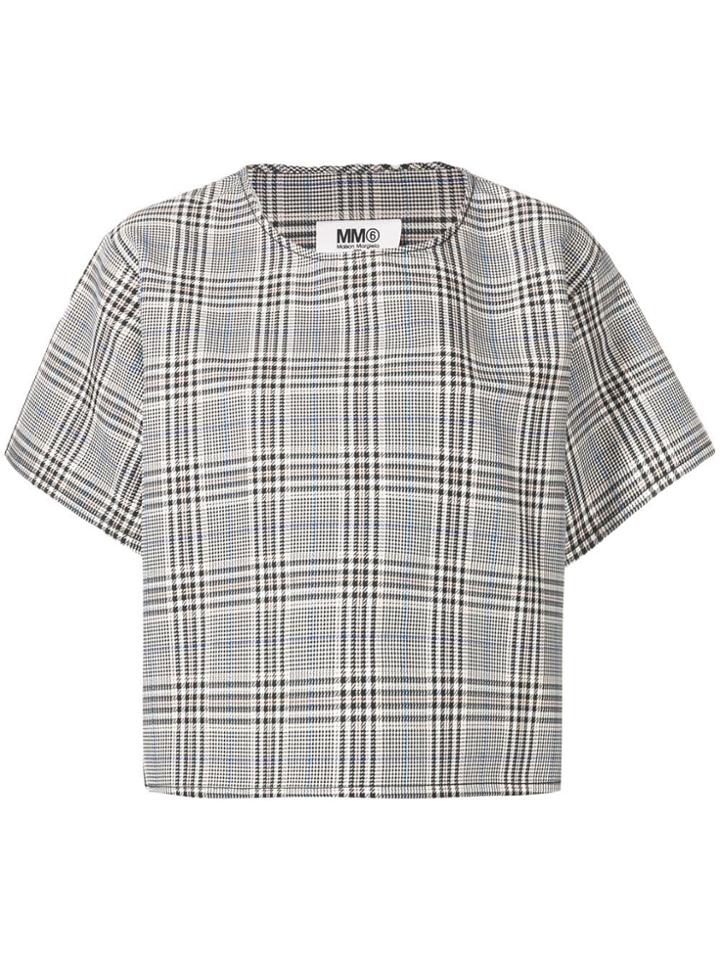 Mm6 Maison Margiela Houndstooth Check Top - Neutrals
