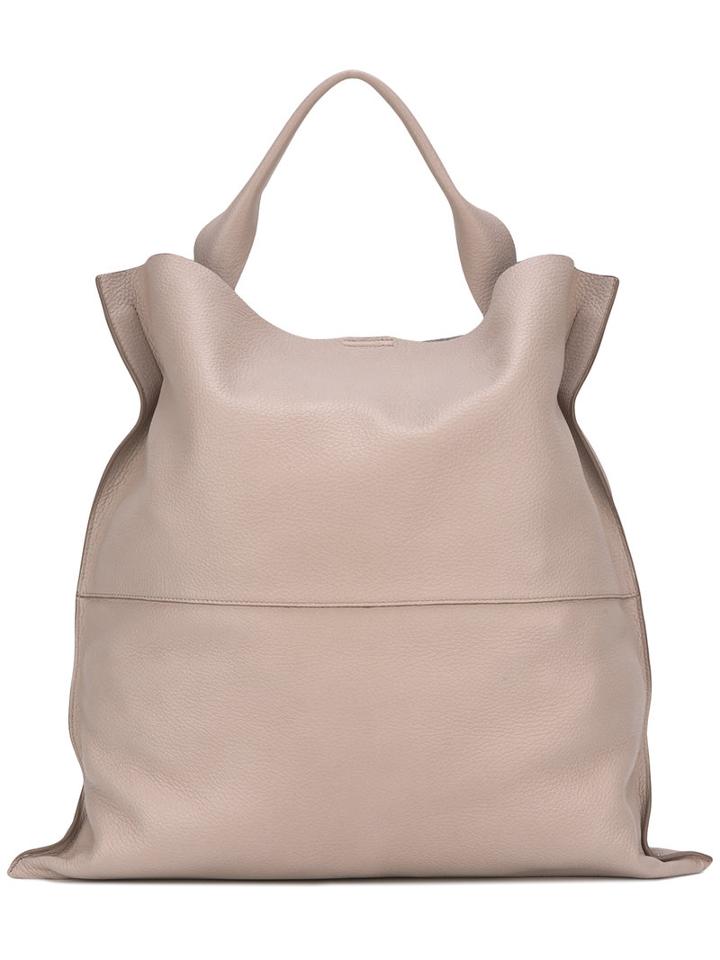 Jil Sander Square Single Handle Tote, Women's, Nude/neutrals, Leather