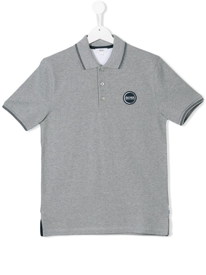 Boss Kids Teen Logo Patch Polo Shirt - Grey