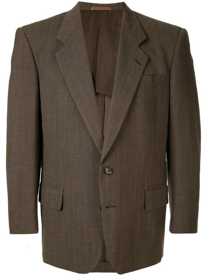 Comme Des Garçons Pre-owned Structured Shoulders Blazer - Brown