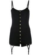 Murmur - Teddy Bodysuit Blouse - Women - Silk/nylon/spandex/elastane/viscose - Xl, Black, Silk/nylon/spandex/elastane/viscose