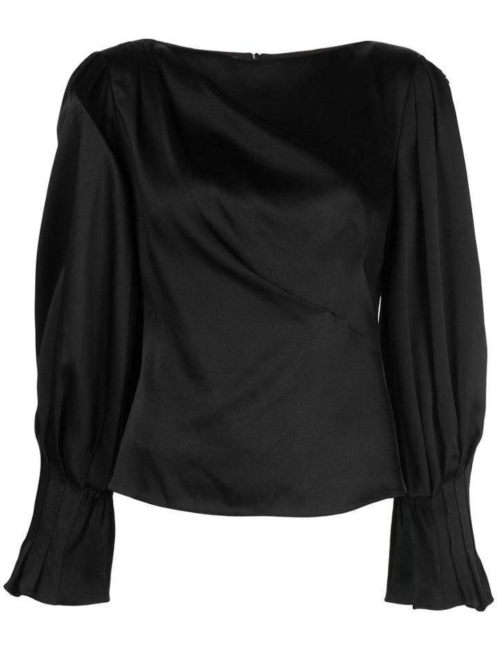 Peter Pilotto Draped Satin Blouse - Black