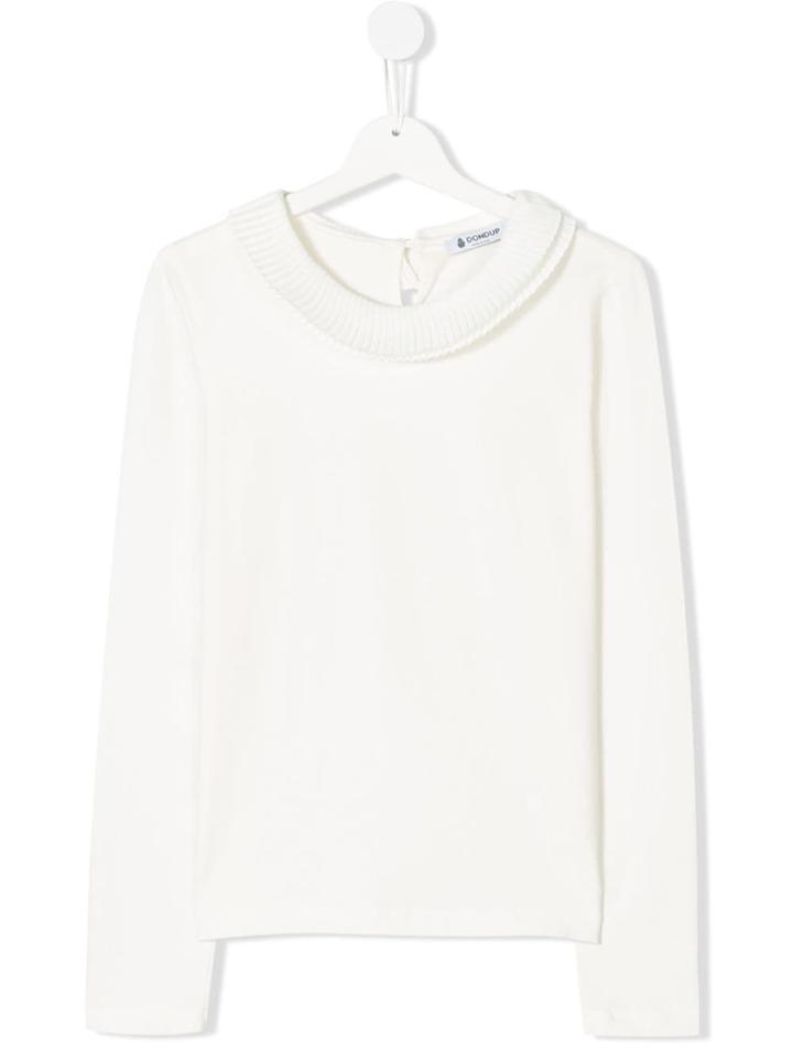 Dondup Kids Ribbed Detail Sweater - White