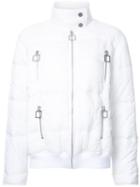 Courrèges High Neck Puffer Jacket, Women's, Size: 36, White, Cotton/polyamide/spandex/elastane