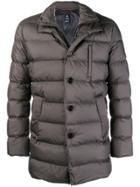 Fay Button Padded Coat - Grey