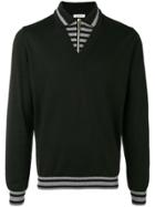 Dirk Bikkembergs Panelled Polo Sweater - Black
