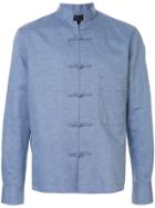 Shanghai Tang Mandarin Collar Button-up Shirt - Blue