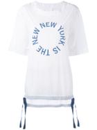 Dkny The New New York Shirt With Drawcords - White