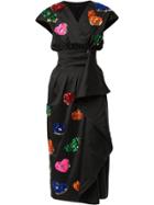 Manish Arora Sequin Embroidered Wrap Dress - Black