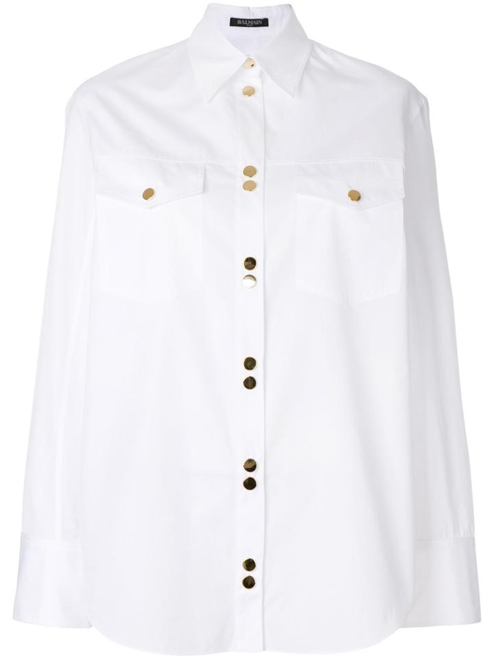 Balmain Button-embellished Shirt - White