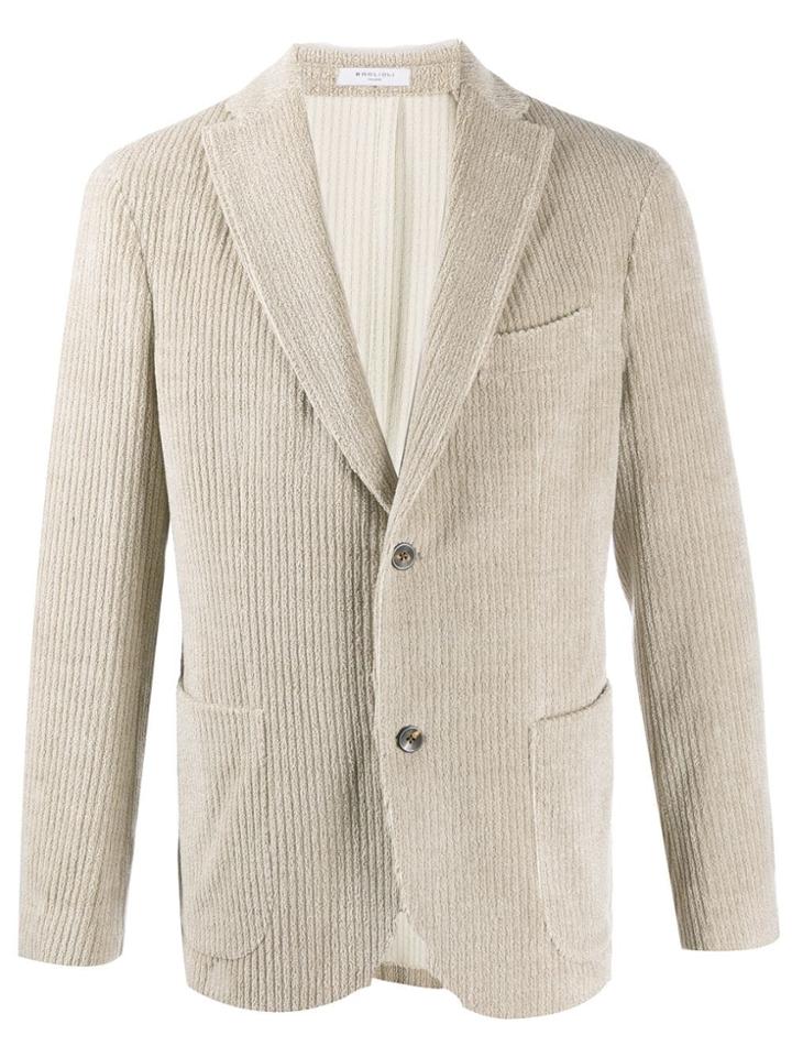 Boglioli Ribbed Design Blazer - Neutrals