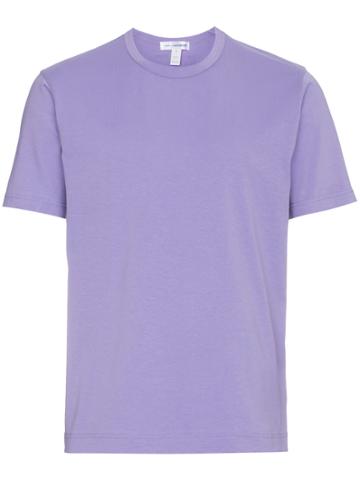 Comme Des Garçons Shirt Rear Logo Print Cotton T Shirt - Pink & Purple