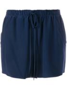 Chloé Drawstring Shorts, Women's, Size: 40, Blue, Silk
