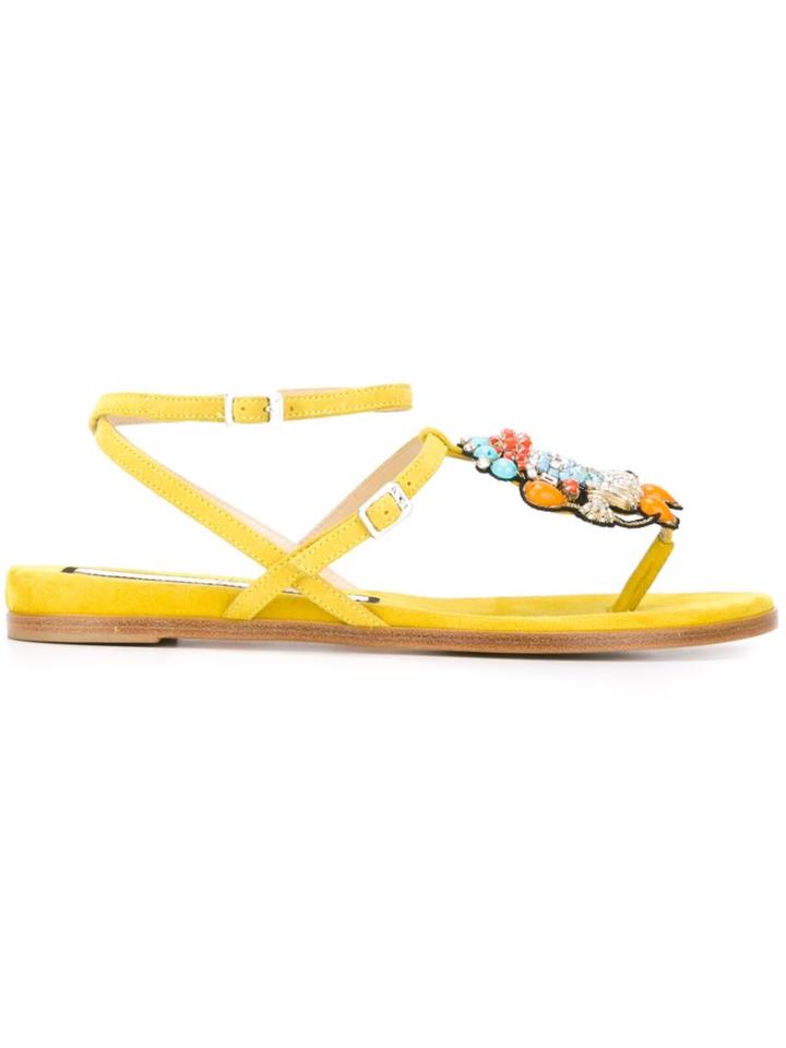 No21 Beaded Flat Sandals