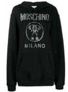 Moschino Crystal-embellished Logo Hoodie - Black