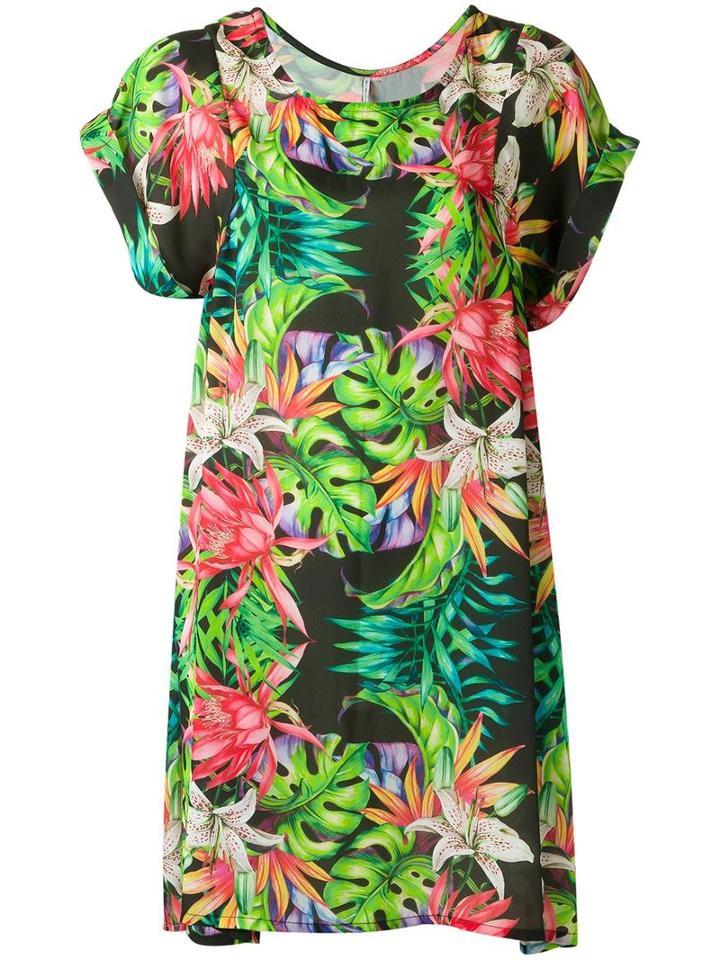 Blue Man Floral Print Beach Dress, Women's, Size: Medium, Lyocell