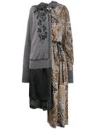 Junya Watanabe Contrast Patterned Coat - Grey