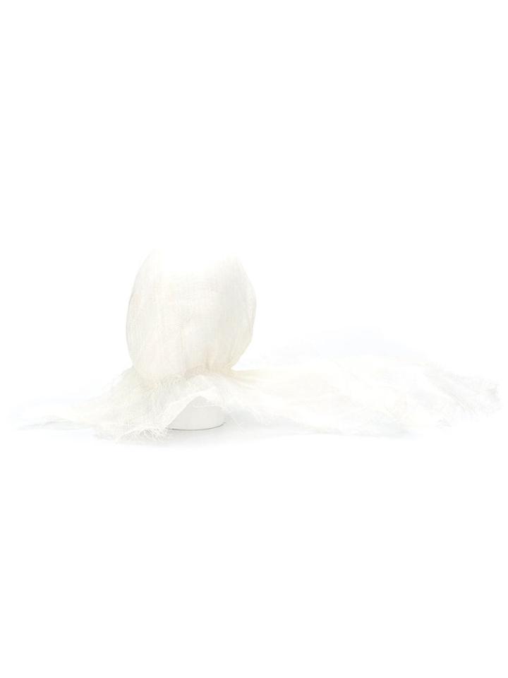 Ann Demeulemeester Tulle Brim Hat - White