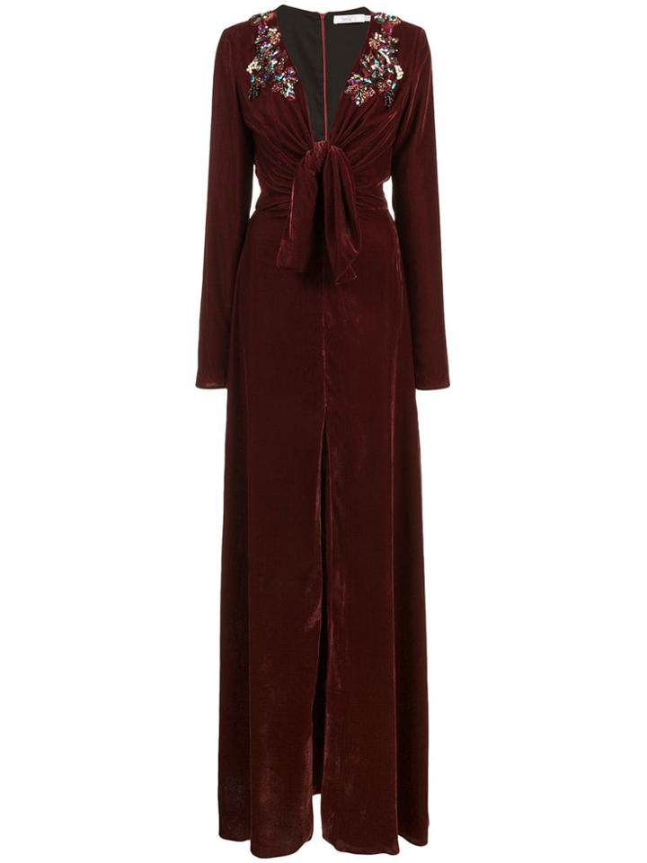 Patbo Embroidered Velvet Gown