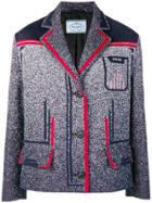 Prada Contrast Trim Blazer - Blue