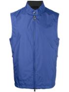 Z Zegna Sleeveless Zip Jacket, Men's, Size: Small, Blue, Polyester/polyamide