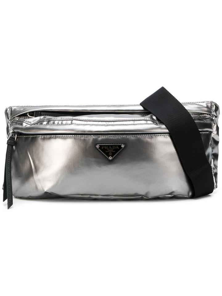 Prada Metallic Belt Bag - Grey