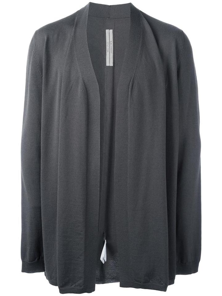 Rick Owens V-neck Cardigan, Men's, Size: Medium, Grey, Virgin Wool