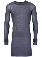 Rick Owens - Long Length T-shirt - Men - Silk/viscose - M, Pink/purple, Silk/viscose
