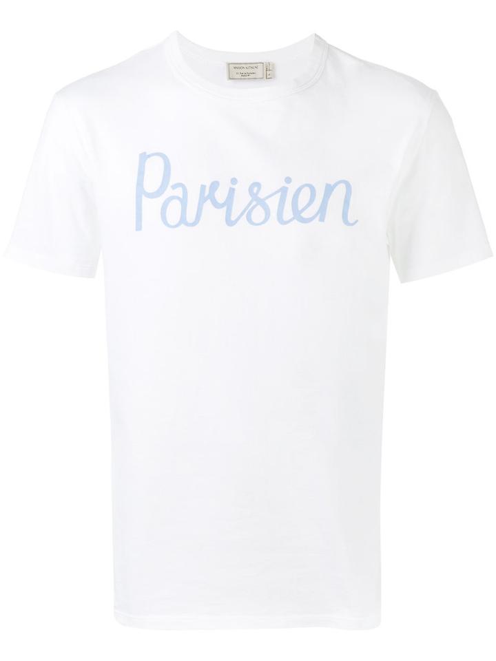Maison Kitsuné 'parisien' Print T-shirt, Men's, Size: Small, White, Cotton