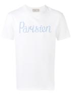 Maison Kitsuné 'parisien' Print T-shirt, Men's, Size: Small, White, Cotton
