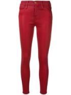Frame Denim Le High Coated Skinny Jeans - Red