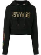 Versace Jeans Couture Contrast Logo Hoodie - Black